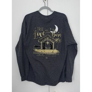 Oh Holy Night Simply Southern Long Sleeve Shirt Women's XL